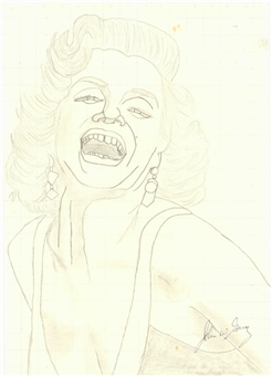 John Wayne Gacy Signed Sketch of Marilyn Monroe (JSA)